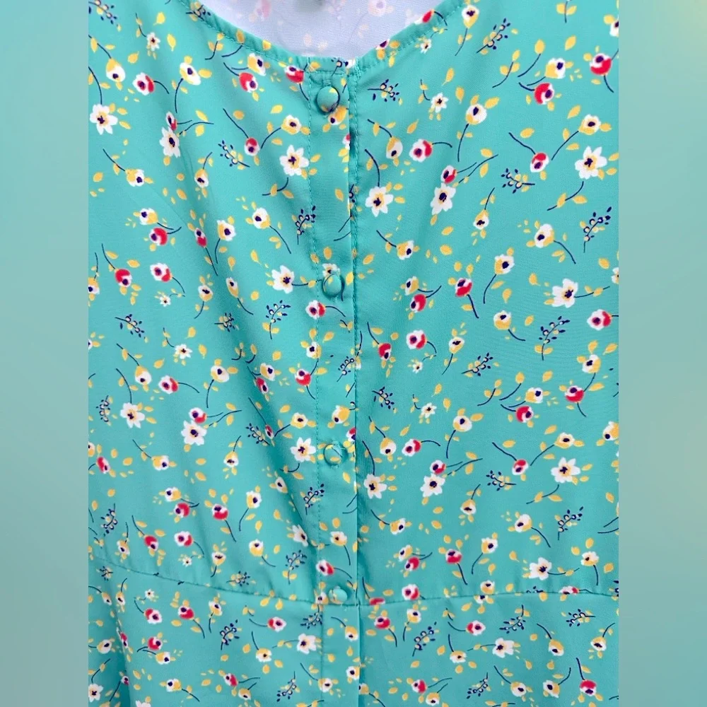 Ava And Yelly | Big Girls Printed Challis Kelly Green Dress | Size 16 | NWOT NEW